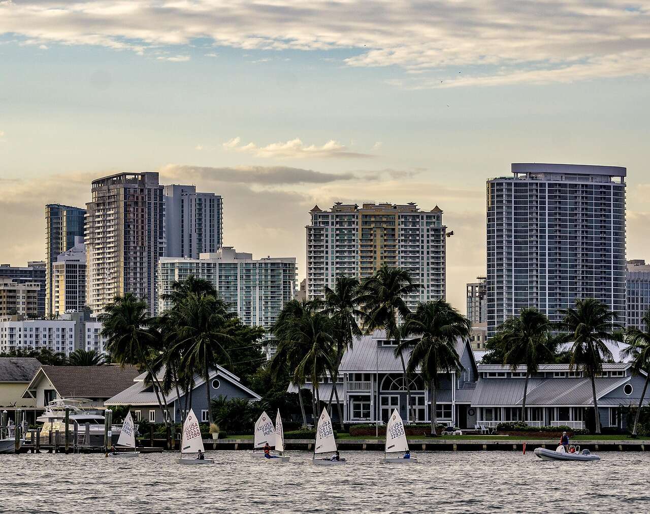 Downtown Fort Lauderdale towers seen across the New River